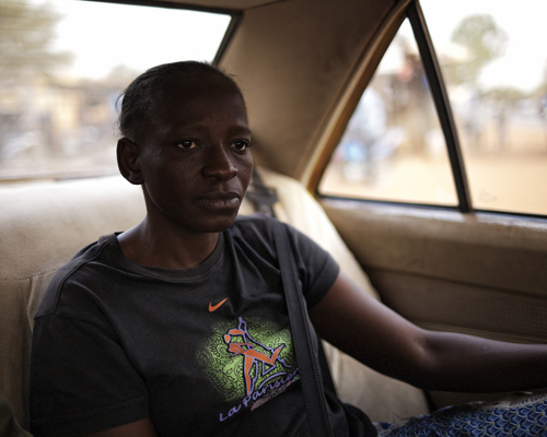 Cécile in Aruna’s taxi.
